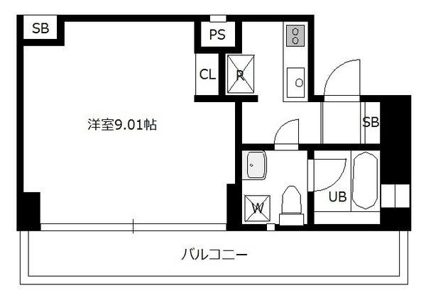 WILLDO八王子(1K/9階)の間取り写真