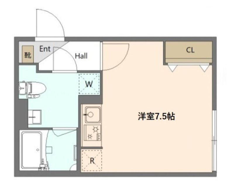 TOGGLE白金高輪(ワンルーム/4階)の間取り写真