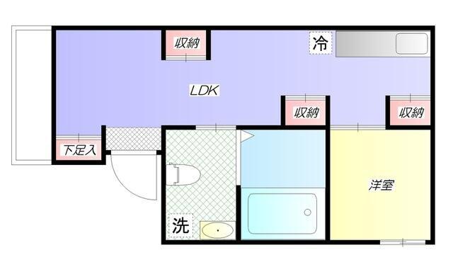 ルミナス渋谷本町(1LDK/2階)の間取り写真