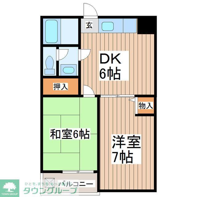 蔵前コーポ(2DK/3階)の間取り写真