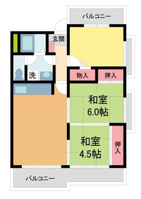 リョウジュ名次(3LDK/3階)の間取り写真