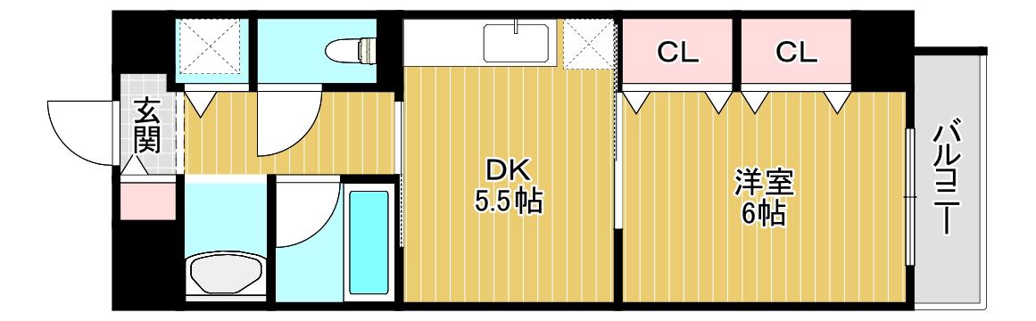 エスポワール(1DK/4階)の間取り写真