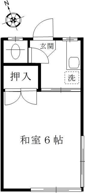 寿荘(1K/2階)の間取り写真