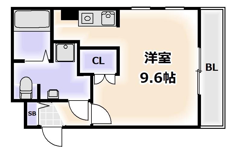 ESCALADE(ワンルーム/2階)の間取り写真