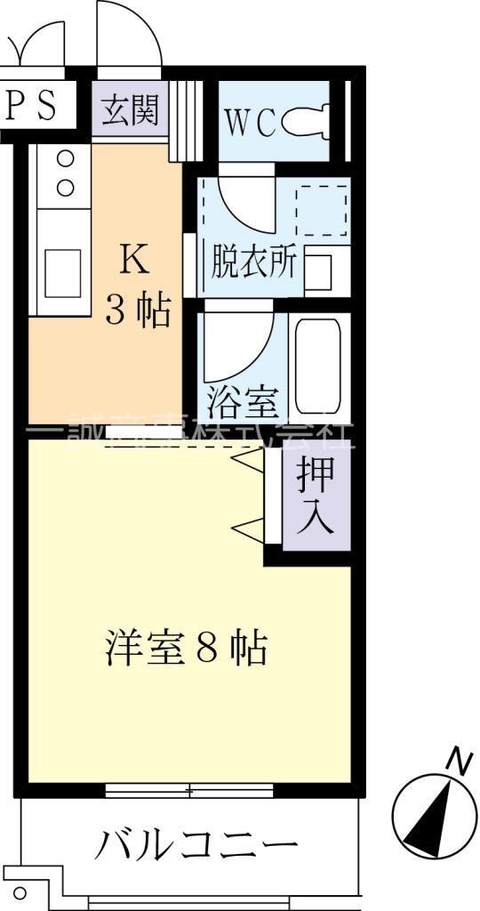 BEST ONE(1K/4階)の間取り写真