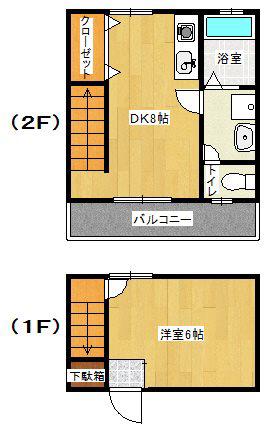 プチメゾン新道(1DK/1階)の間取り写真