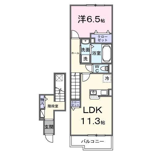 ヴィラ ドリーム(1LDK/2階)の間取り写真