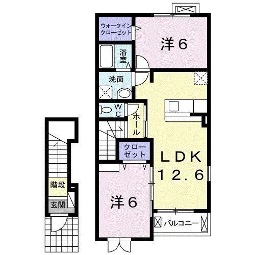 ABELLEKⅡ(2LDK/2階)の間取り写真