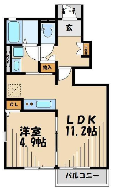 DURA CASA金山(1LDK/1階)の間取り写真