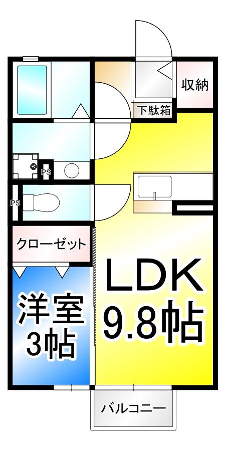 アコール・T(1LDK/1階)の間取り写真