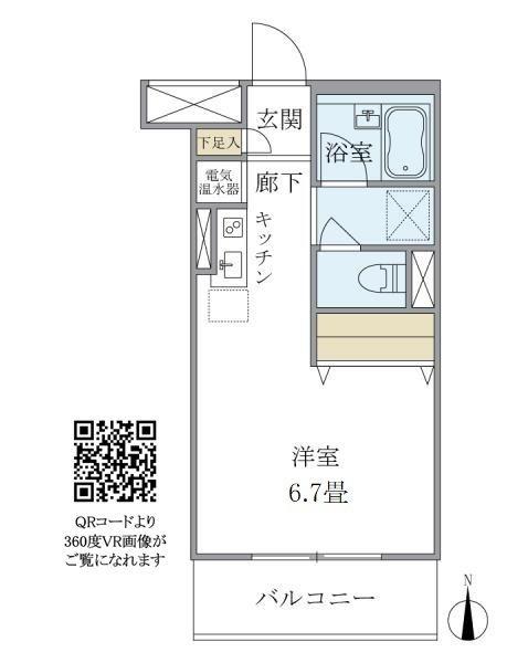 メゾンベール南麻布(ワンルーム/5階)の間取り写真