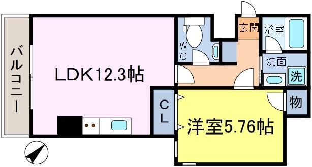 セント・ラヴェール新小岩(1LDK/5階)の間取り写真