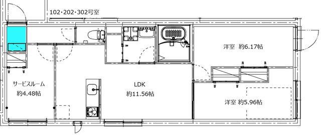 モンテパラッツォ大森山王(2SLDK/1階)の間取り写真