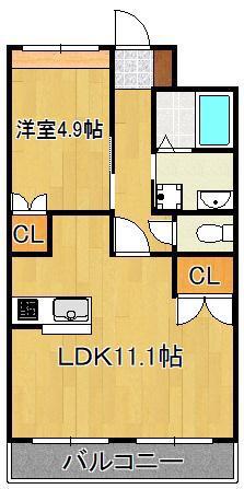 プランドール・アムール SY(1LDK/1階)の間取り写真