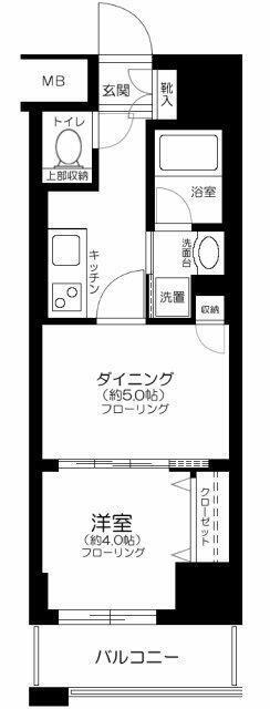 日神デュオステージ浅草(1DK/7階)の間取り写真