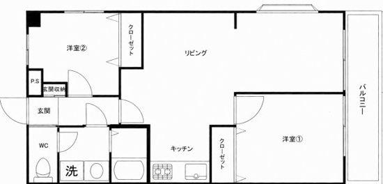 パークプラザ浦和常磐(2LDK/5階)の間取り写真