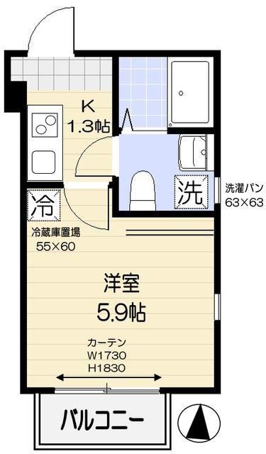 メゾンアンソレイエ(1K/2階)の間取り写真