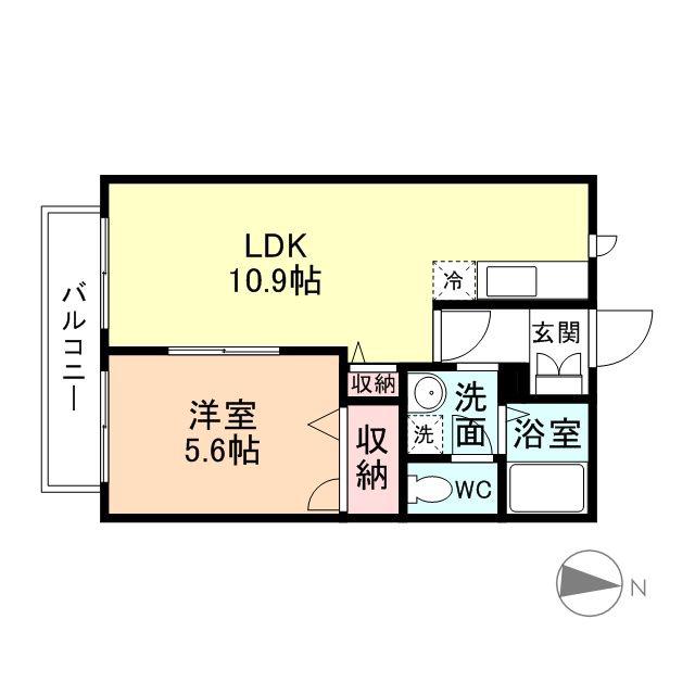 プレジュール天正寺(1LDK/2階)の間取り写真