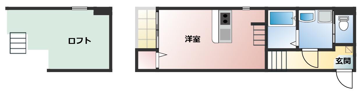 シルバーコート藤が丘 (1SK/2階)の間取り写真