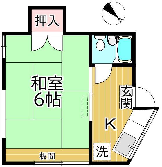 有我アパート(1K/2階)の間取り写真
