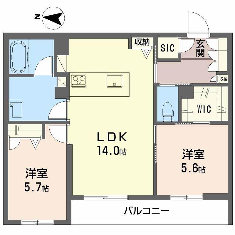 ラバンス(2LDK/2階)の間取り写真