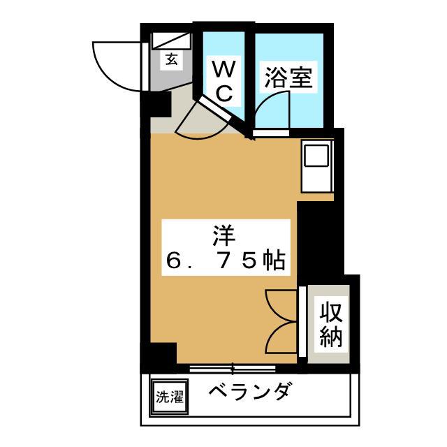 シューハイツ(ワンルーム/3階)の間取り写真