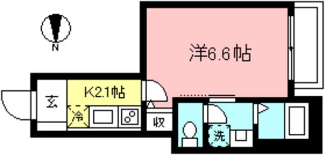 ハイムさわだ桜上水(1K/1階)の間取り写真