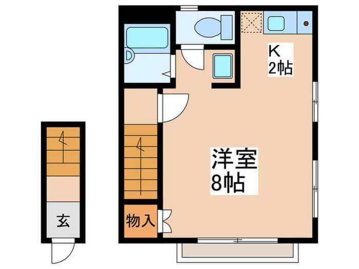 CORTILE(1K/2階)の間取り写真