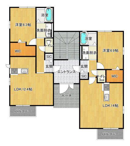 LAULEAII(1LDK/2階)の間取り写真