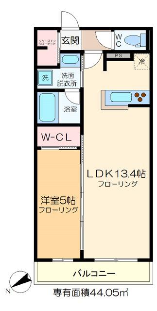 カリーチェ八潮(1LDK/5階)の間取り写真
