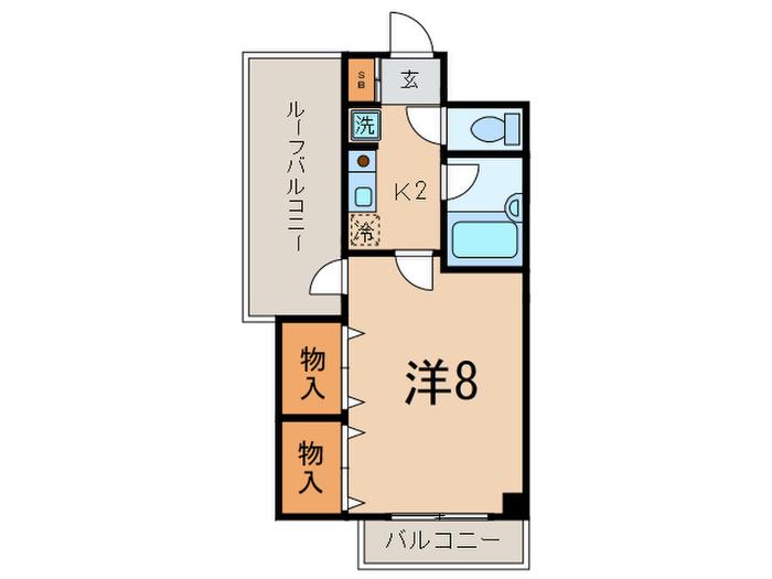 アール雪が谷(1K/3階)の間取り写真