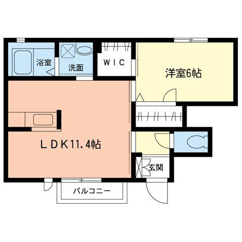 TAMURA弐番館(1LDK/1階)の間取り写真