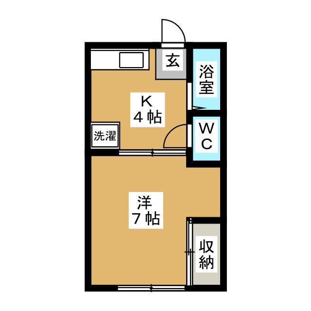 グリーンハイツ第1(1K/1階)の間取り写真