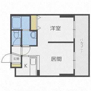 ビッグパレス南12条(2LDK/8階)の間取り写真