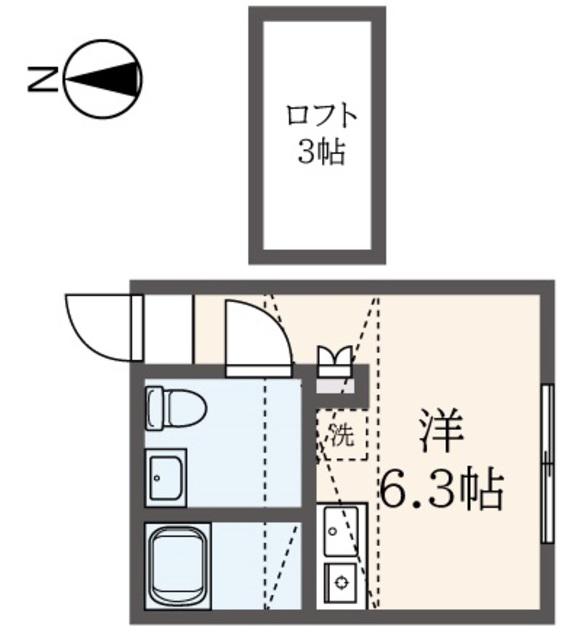 IMPERIAL HILLS OKUBO(ワンルーム/2階)の間取り写真