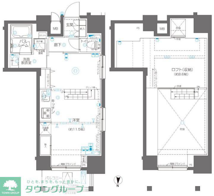 ZOOM錦糸町(ワンルーム/13階)の間取り写真