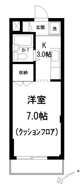 パークレイン中村(1K/3階)の間取り写真