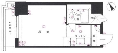 コア東堀(ワンルーム/4階)の間取り写真