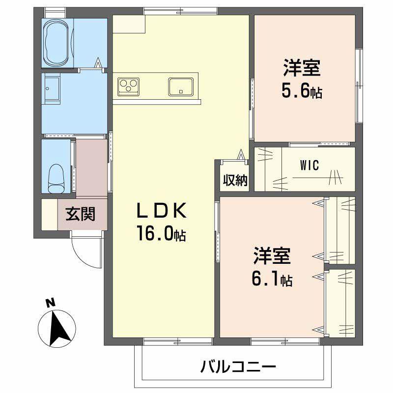 セジュール小東(2LDK/1階)の間取り写真