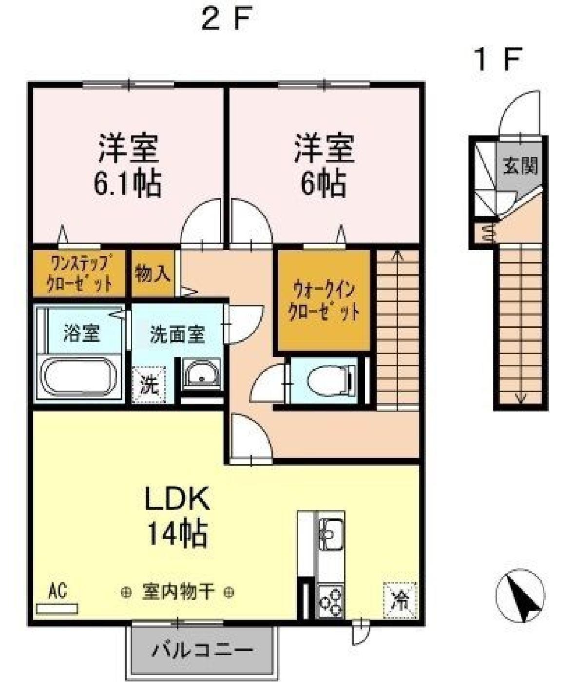 パストラルA(2LDK/2階)の間取り写真