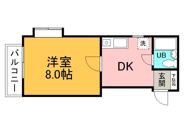 第3宮本ビル(1K/2階)の間取り写真
