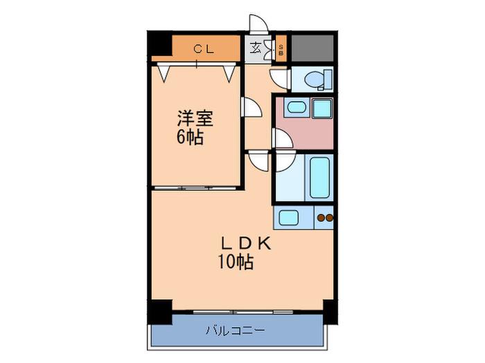 メゾンフジオ紅梅町(1LDK/3階)の間取り写真