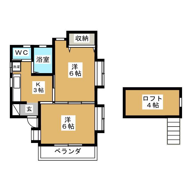 カーサ・OGI(2K/2階)の間取り写真
