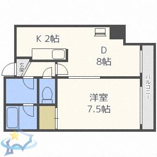 フォーシーンBLD(1LDK/7階)の間取り写真