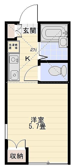 スカイレジデンス富岡(ワンルーム/1階)の間取り写真