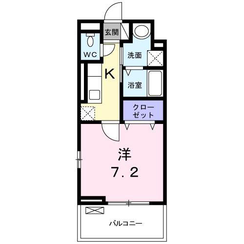 APT.くりくま(1K/2階)の間取り写真