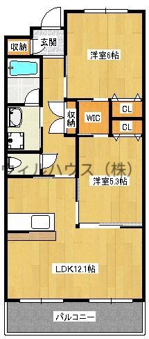 ボナール D.K(2LDK/2階)の間取り写真