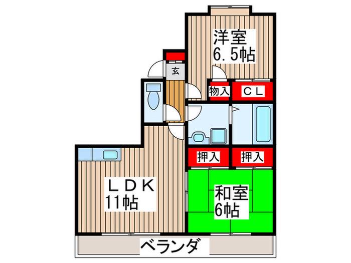 CUPOLA5(2LDK/3階)の間取り写真