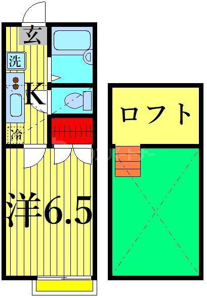 コンフォート・クラージュB(1K/2階)の間取り写真
