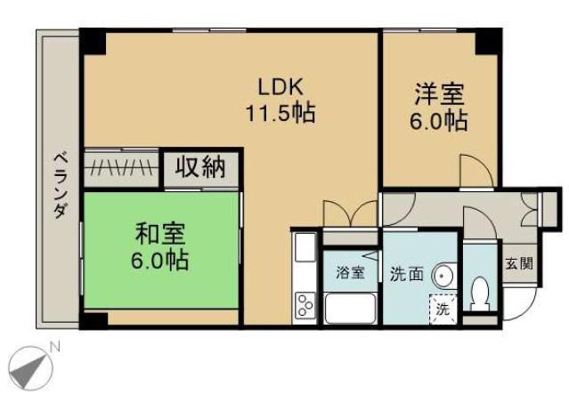 コーワ・レジデンス(2LDK/3階)の間取り写真